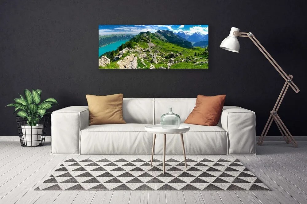 Fotoobraz na płótnie Górska Polana w Pełnym Słońcu