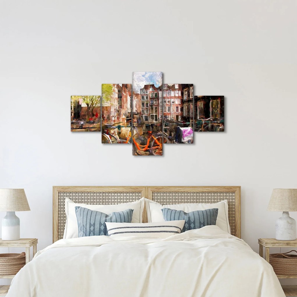 Obraz - Amsterdam, malarstwo (125x70 cm)