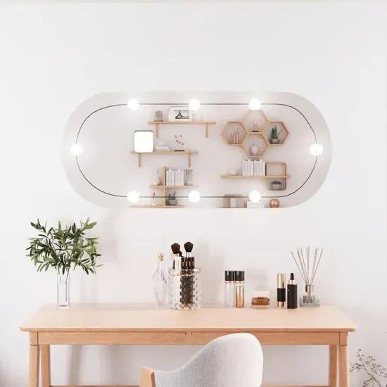Owalne lustro z oświetleniem LED 25x60 cm H5-E75