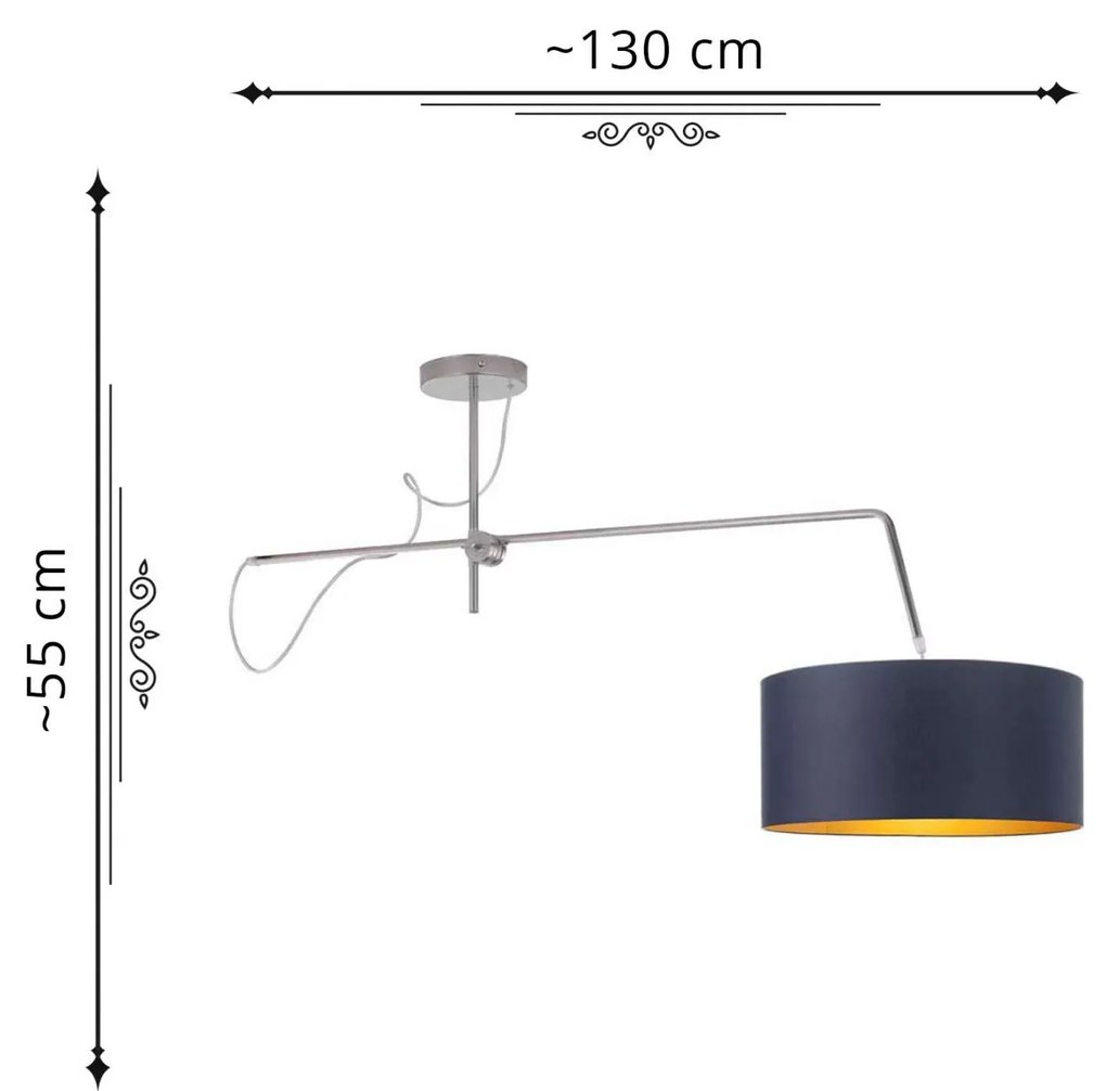 Lampa wisząca glamour z abażurem - E8-H19