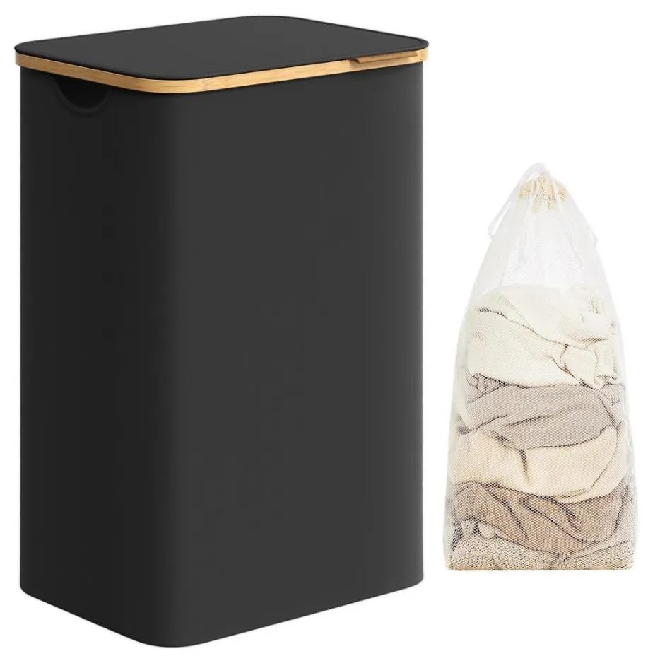 Kosz na pranie TATE czarny