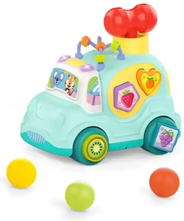 Woopie baby interaktywny samochodzik muzyczny sorter montessori niebieski