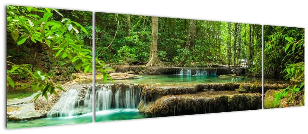 Obraz - Wodospad Erawan w Kanchanaburi, Tajlandia (170x50 cm)
