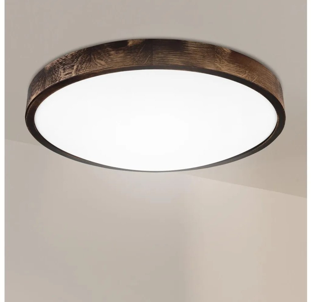 Brilagi - Lampa sufitowa LED CARVALHO SLIM SMOKEY LED/36W/230V dąb, średnica 47,5 cm