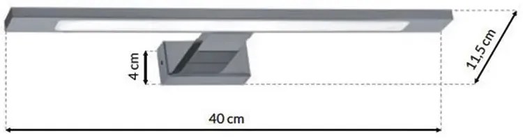 Kinkiet łazienkowy LED srebrny - N015-Cortina 7W 40x12x4 cm