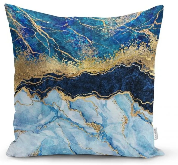 Poszewka na poduszkę Minimalist Cushion Covers Marble With Blue, 45x45 cm