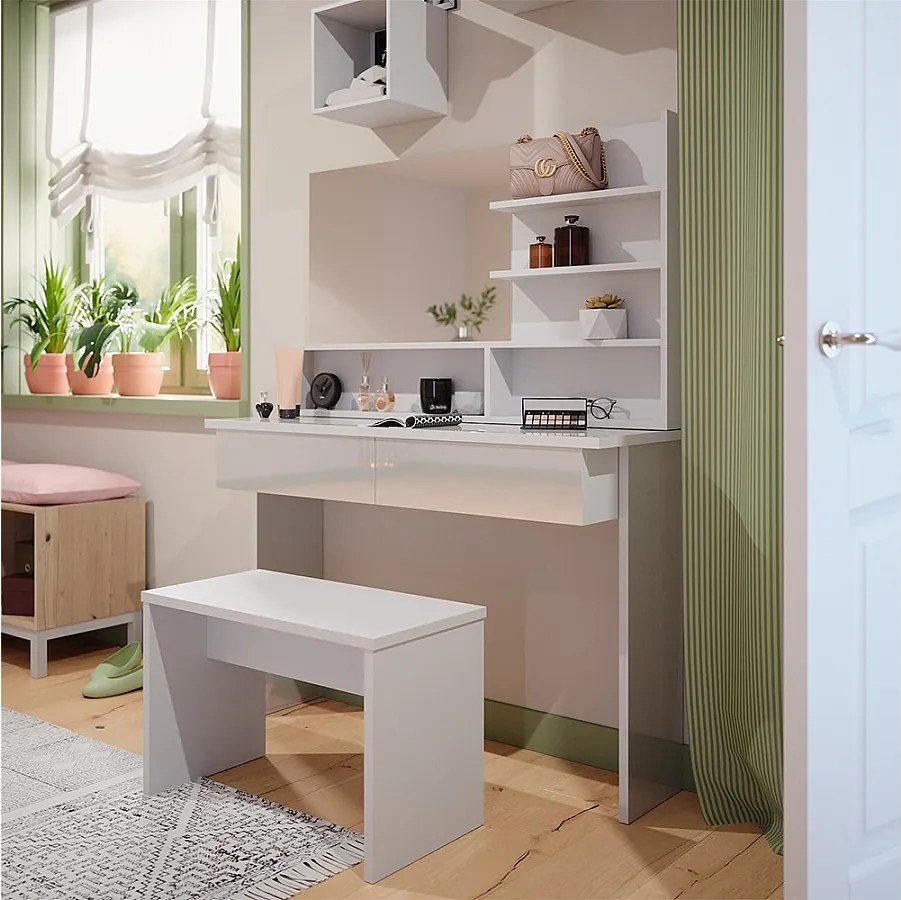 Szaleństwo toaletki biały 120x40x83.5 azur