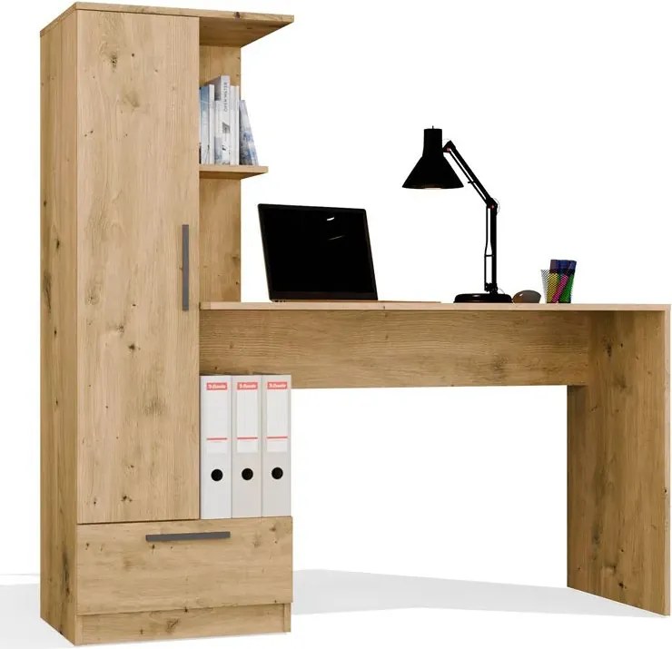Nowoczesne biurko z regałem dąb artisan Z8-S10
