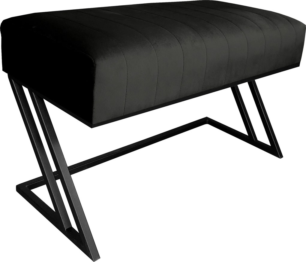 Ławka ZETA tkanina Welur loft ławka metal : Kolor Stelaża - Czarny , Kolor tkaniny - VELVET - MG19, Typ tkaniny - Velvet