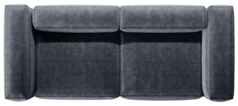 Szaroniebieska sztruksowa sofa 264 cm Bergano – Cosmopolitan Design