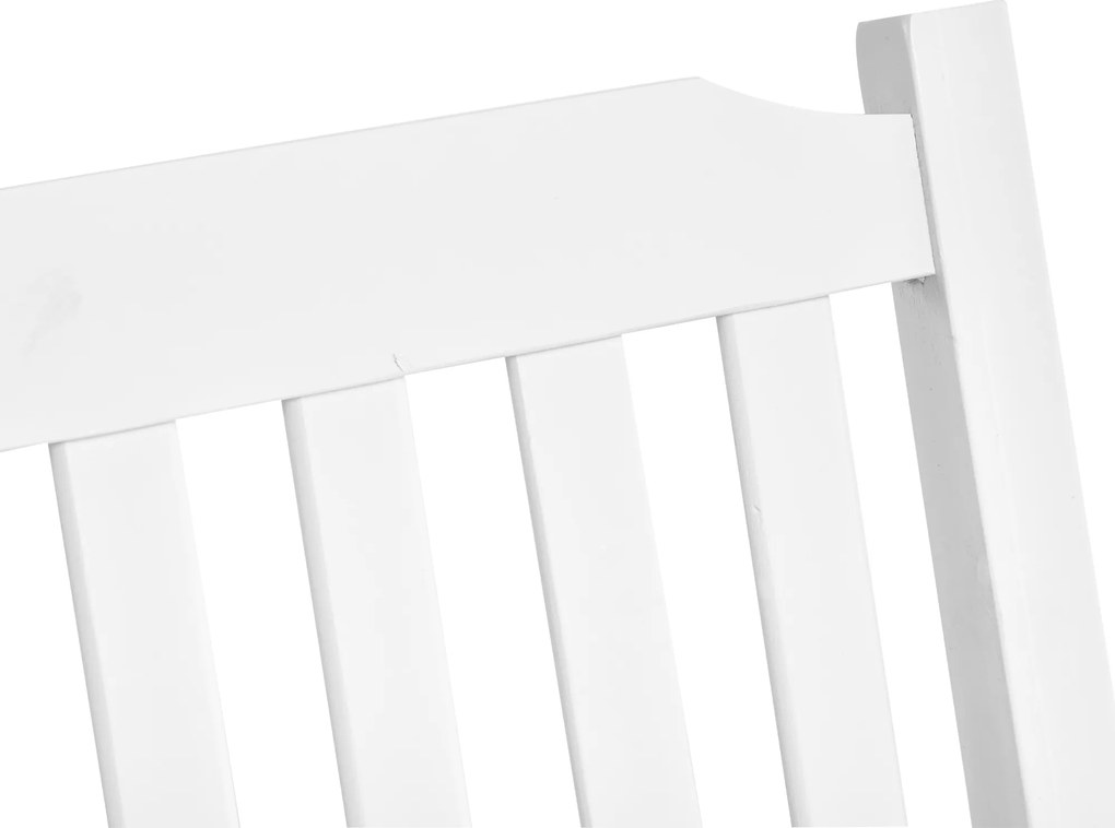 Elegancka Huśtawka Ogrodowa Outsunny Biała dla 2 Osób z Drewna Sosnowego z Metalowymi Łańcuchami 117 x 69 x 60 cm