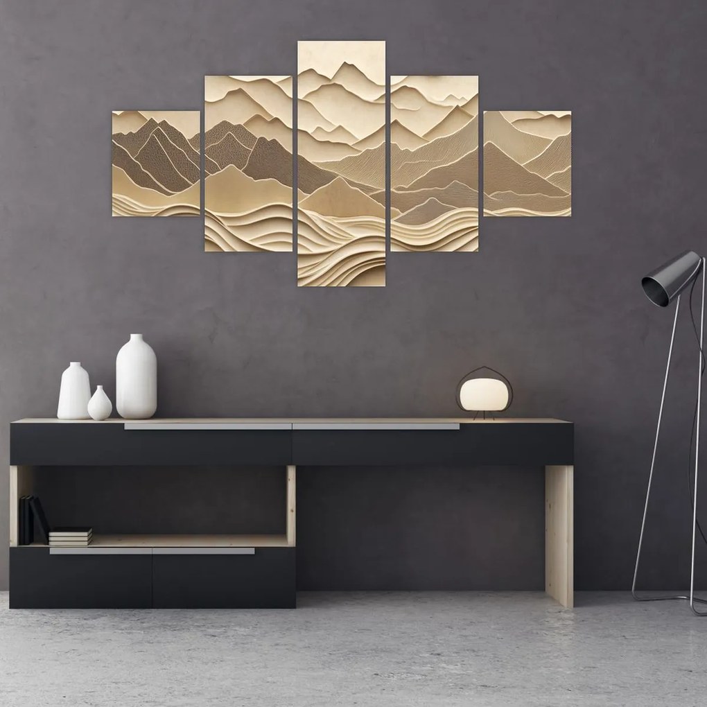 Obraz - 3D linie gór (125x70 cm)