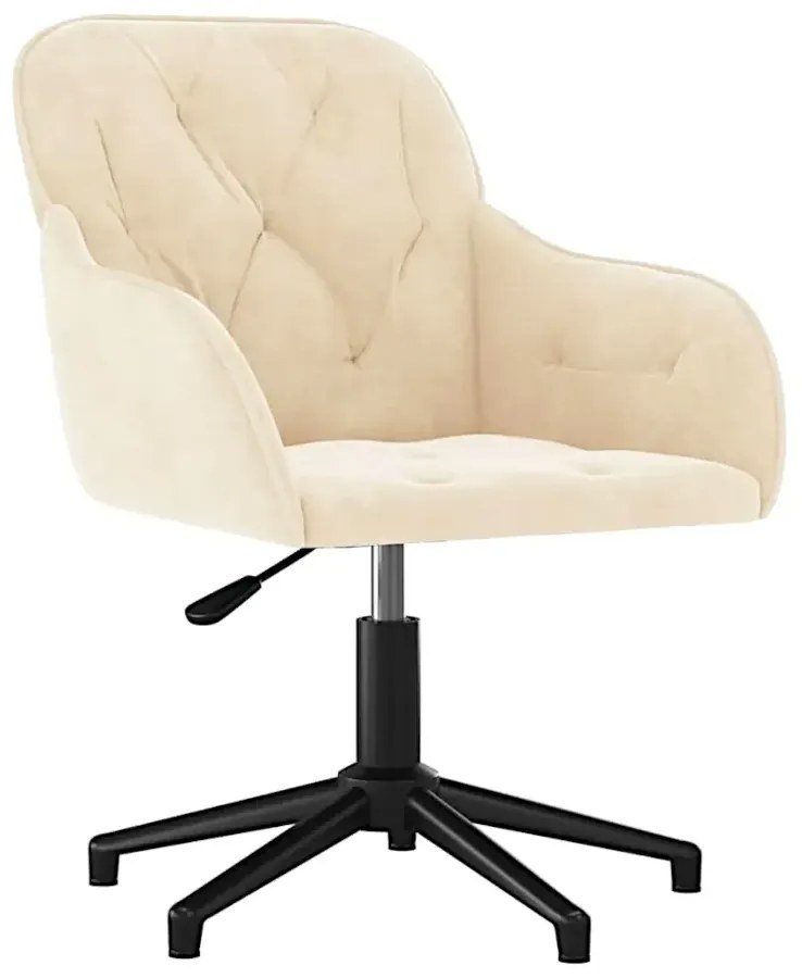 Kremowe, obrotowe krzesło biurowe tapicerowane L1-C74