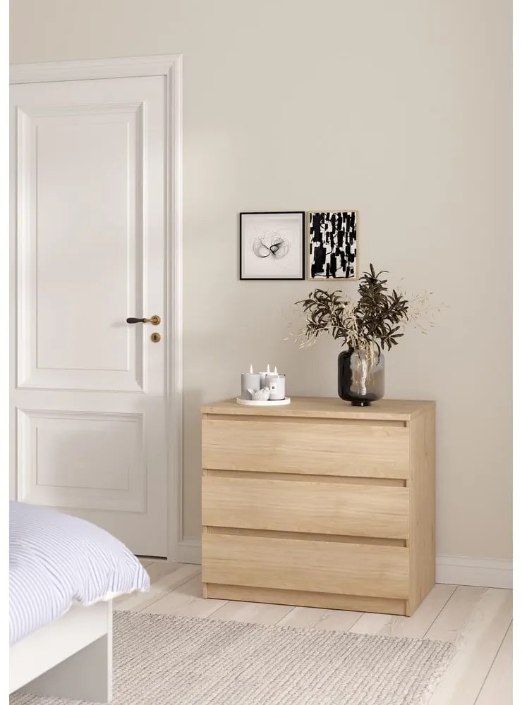 Komoda w dekorze dębu w naturalnym kolorze 77x70x50 cm Naia – Tvilum