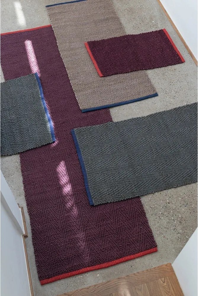 Bordowy chodnik z juty 80x245 cm Notes – Mette Ditmer Denmark