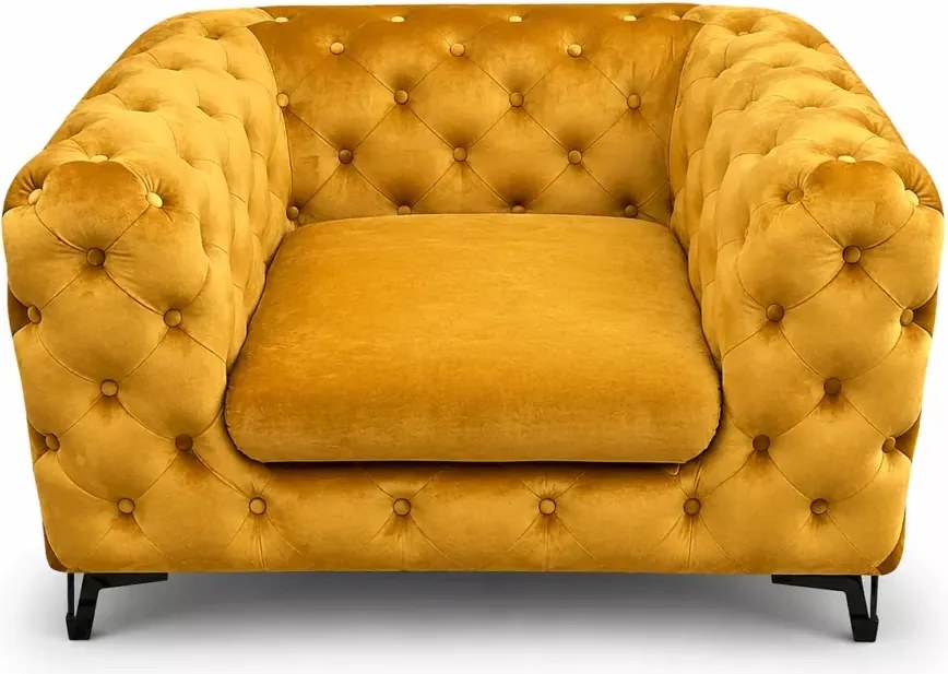 Zestaw w stylu glamour - narożnik Chesterfield Moet + fotel Chesterfield Moet + pufa Chesterfield Moet