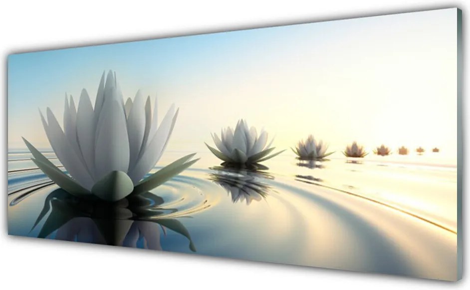 Panel Szklany Lilie Wodne w Cichym Stawie