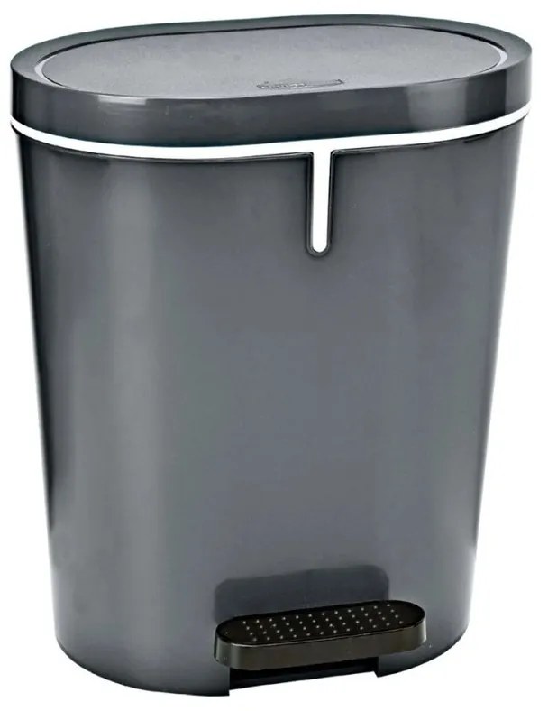 Denox Kosz na śmieci na pedał 25 l, owalny, antracytowy, 25 l