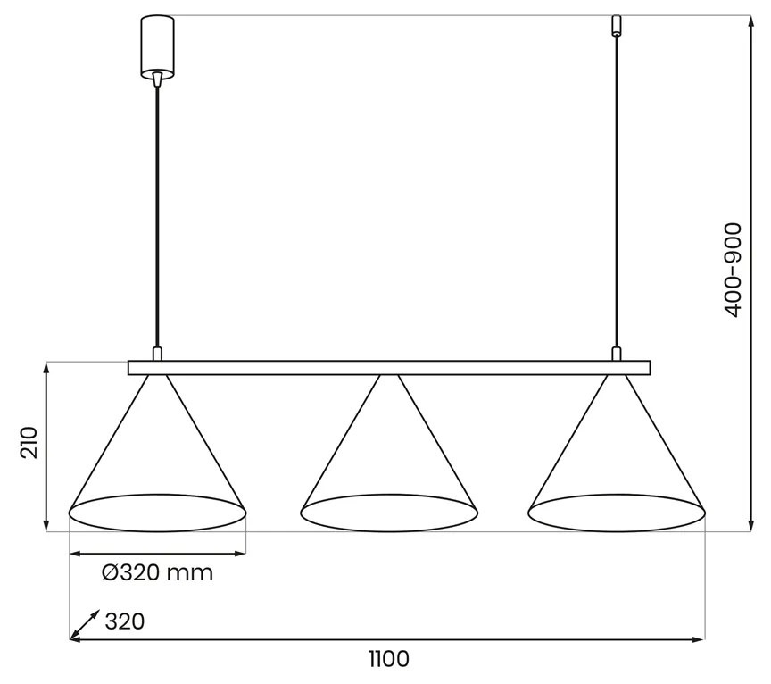 Lampa wisząca CAPITAL BIAŁY 3XGX52 potrójna, 3 klosze