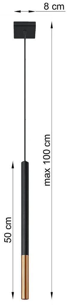 Czarno-miedziana lampa wisząca tuba - 6X EX719 M8-K27