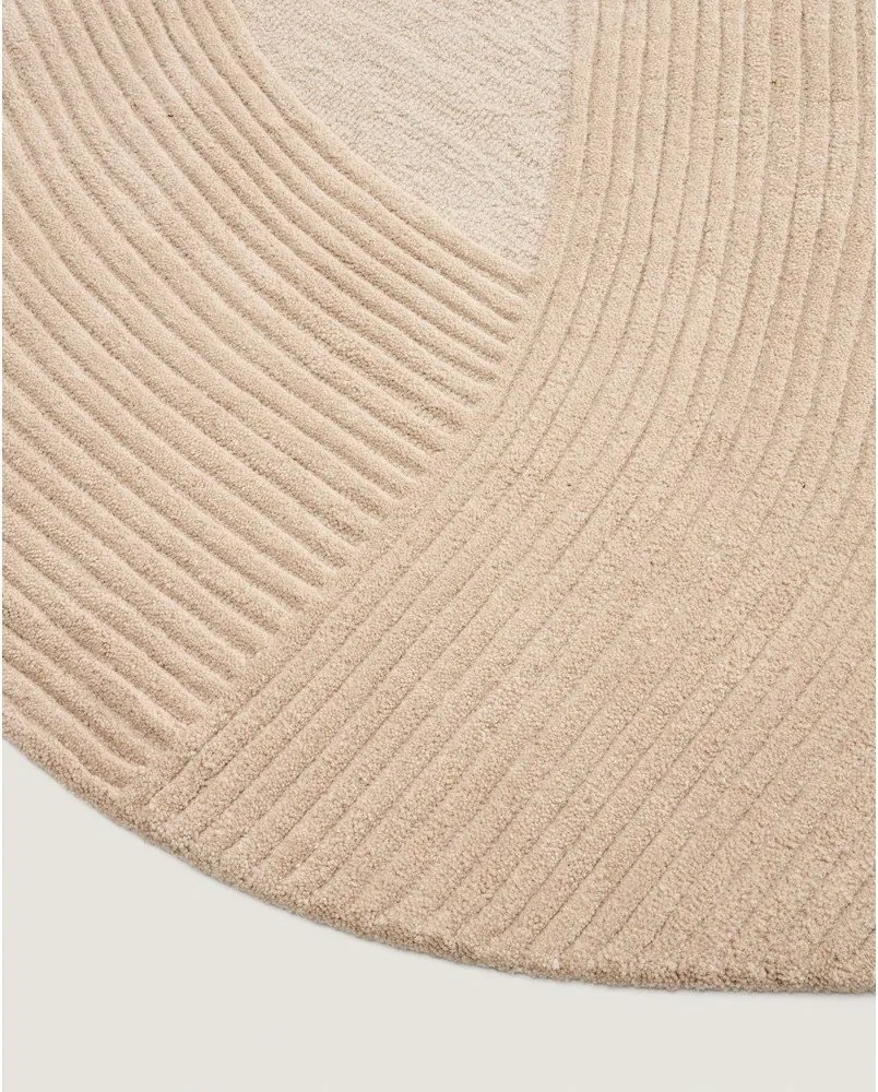 Kremowy wełniany okrągły dywan tkany ręcznie ø 200 cm Domm – Kave Home