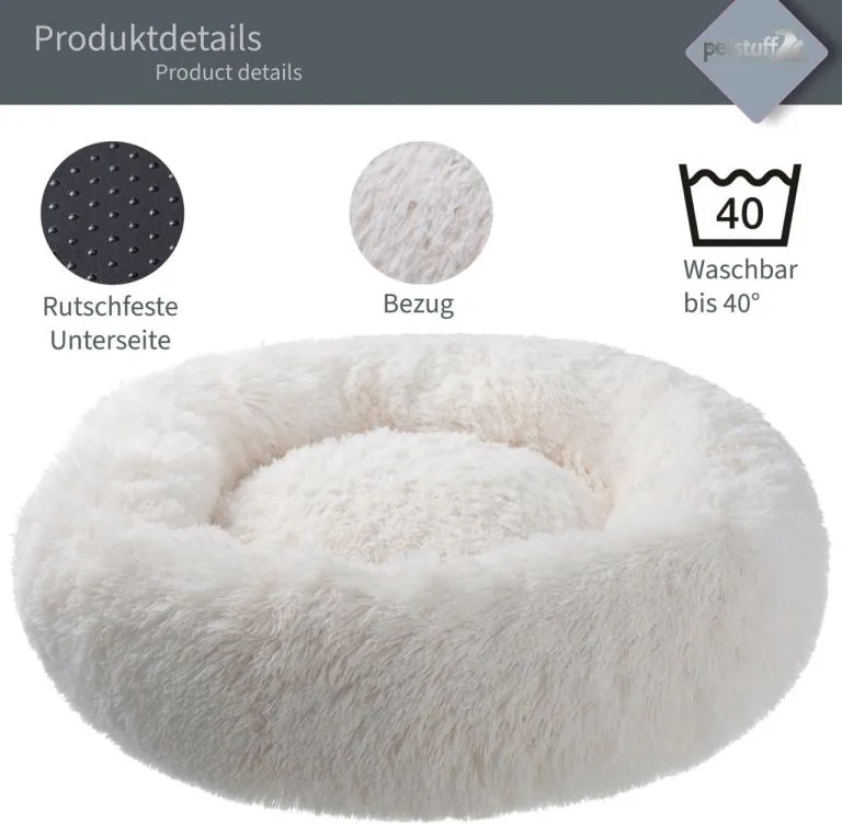 Petstuff Legowisko dla psa, okrągłe, beżowe, 120 cm