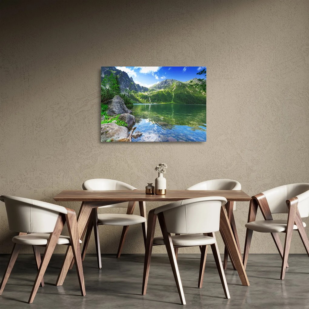 Obraz na szkle - jezioro w Tatrach (70x50 cm)
