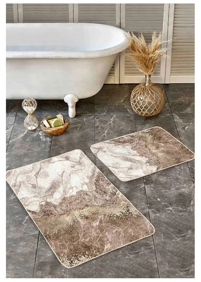 Brązowe dywaniki łazienkowe zestaw 2 szt. 60x100 cm – Mila Home