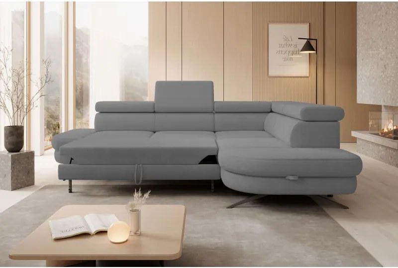 Narożnik OTIS L Prawostronny Regulowane Zagłówki wolnostojący tkanina AURORA 17 WERSAL