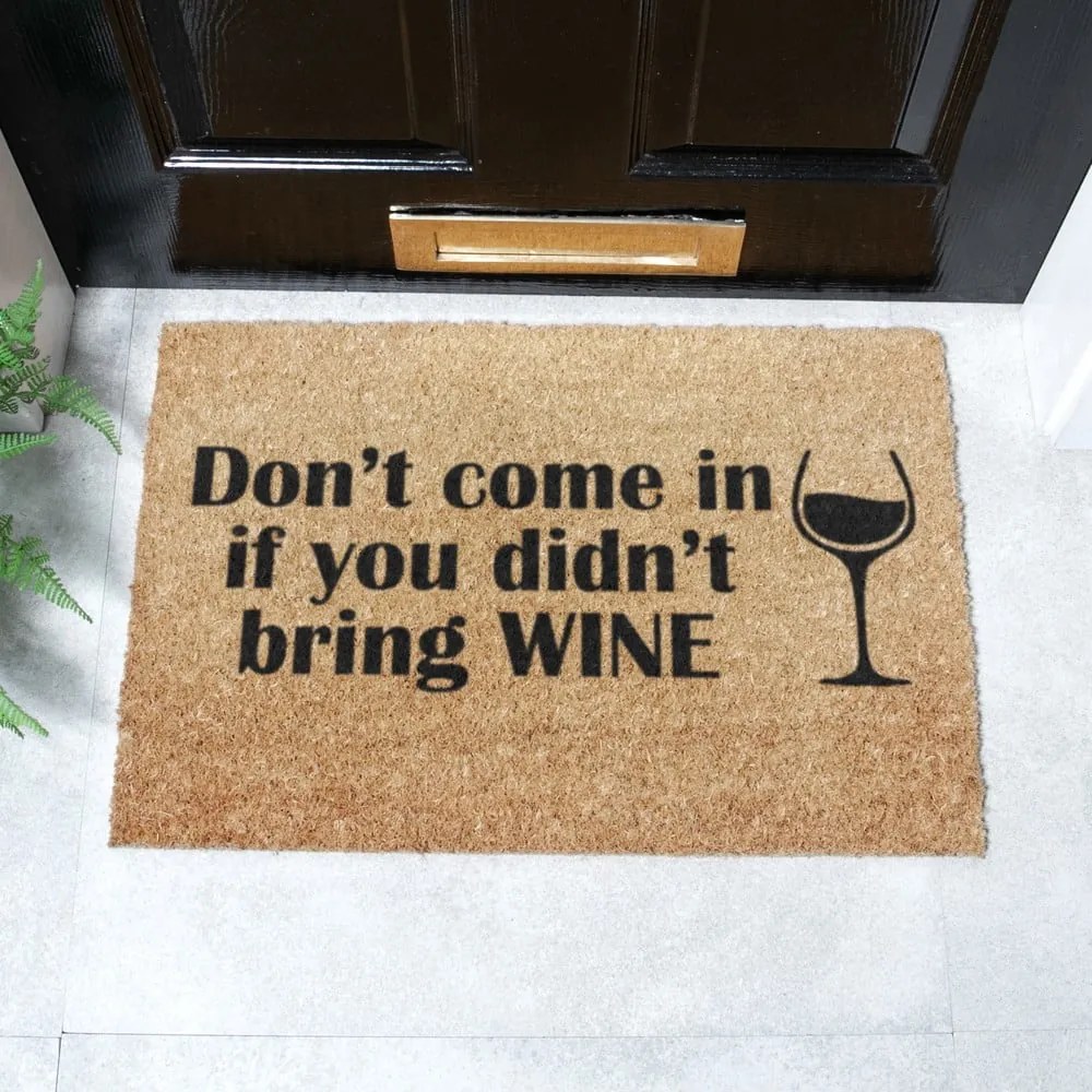 Wycieraczka z włókna kokosowego 40x60 cm Without Wine – Artsy Doormats