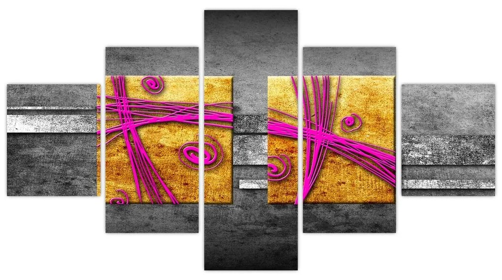 Obraz kolorowych kwadratów na czarnym tle (125x70 cm)