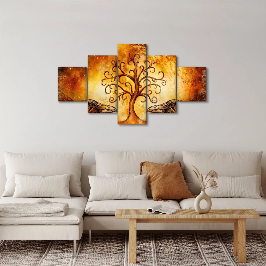 Naturalny abstrakcyjny obraz drzewa (125x70 cm)