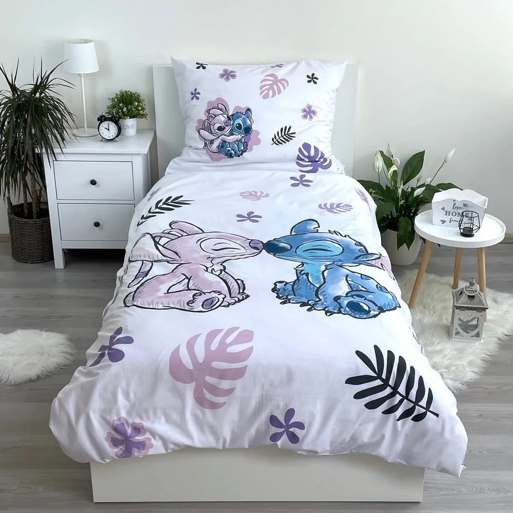 Bawełniana dziecięca pościel jednoosobowa 140x200 cm Lilo and Stitch – Jerry Fabrics