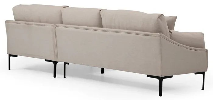 Jasnobeżowa sofa narożna Artie Leo, narożnik prawy
