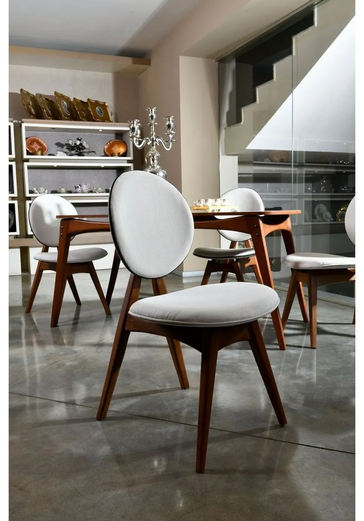 Zestaw krzeseł do jadalni Touch Cream and Walnut, 2 szt.