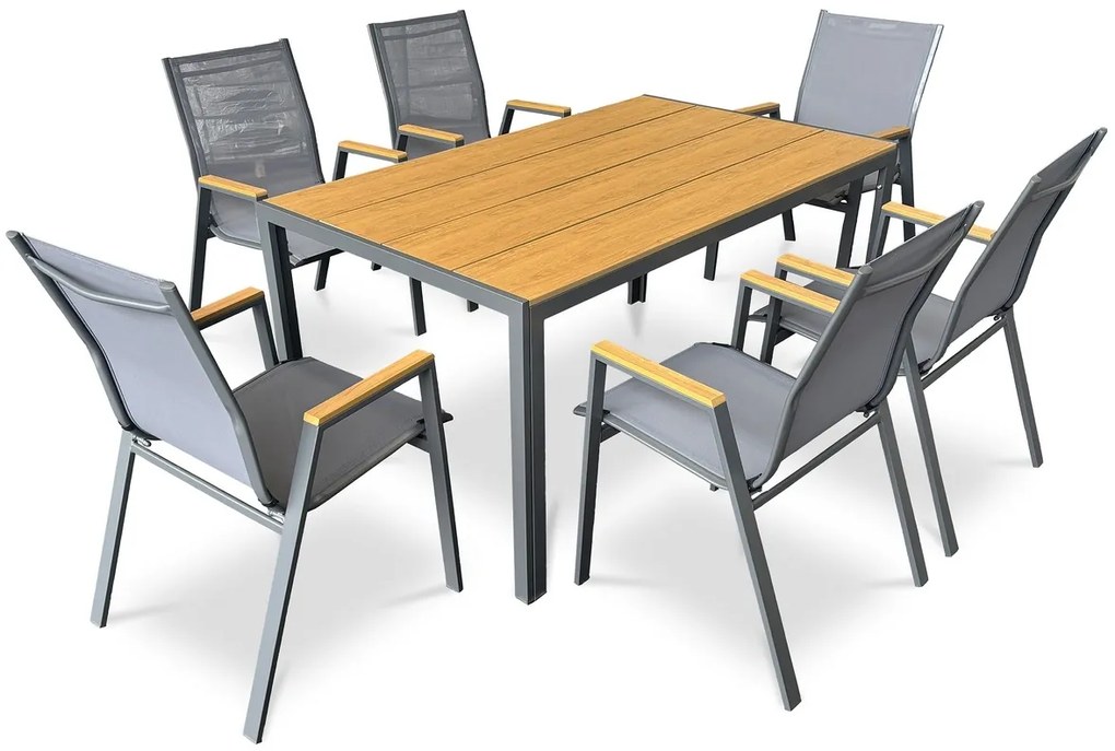 Stół ogrodowy Autronic, metal, polywood, brązowy, AZT-S1215 OAK