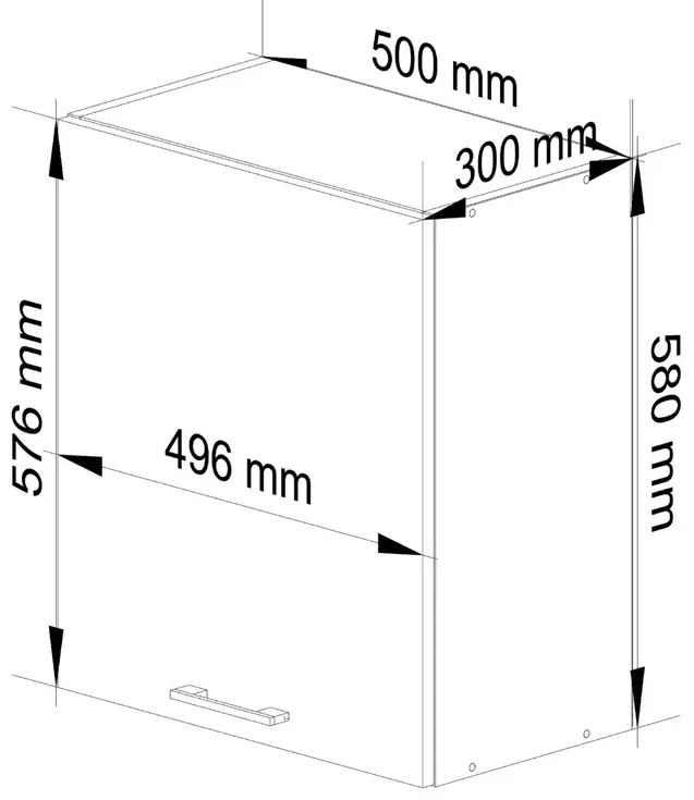 Wisząca szafka do kuchni z półkami w kolorze beton - Cortez 24X