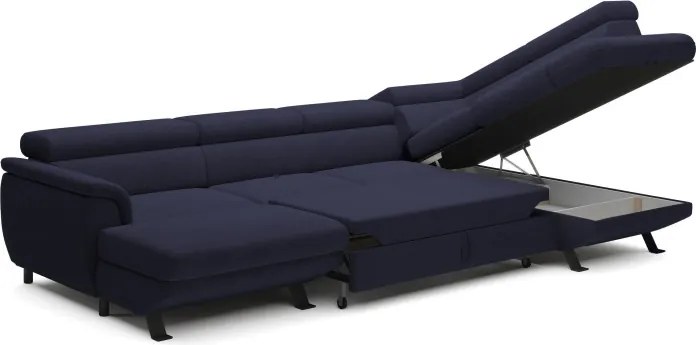 Narożnik RAVEN XL wolnostojący z funkcją spania tkanina Artico 37438 Morski WERSAL