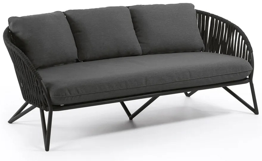 Czarna sofa ogrodowa Kave Home Branzie