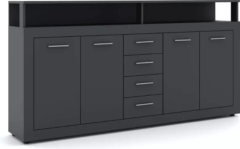 Komoda Meshmatics z szufladami i otwartymi wnękami 190cm – elegancka i pojemna