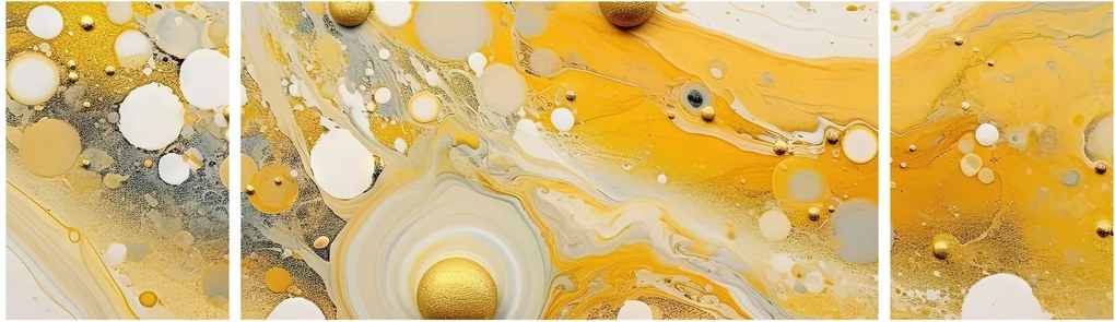 Obraz - Abstrakcyjne tło ze złotą dekoracją (170x50 cm)