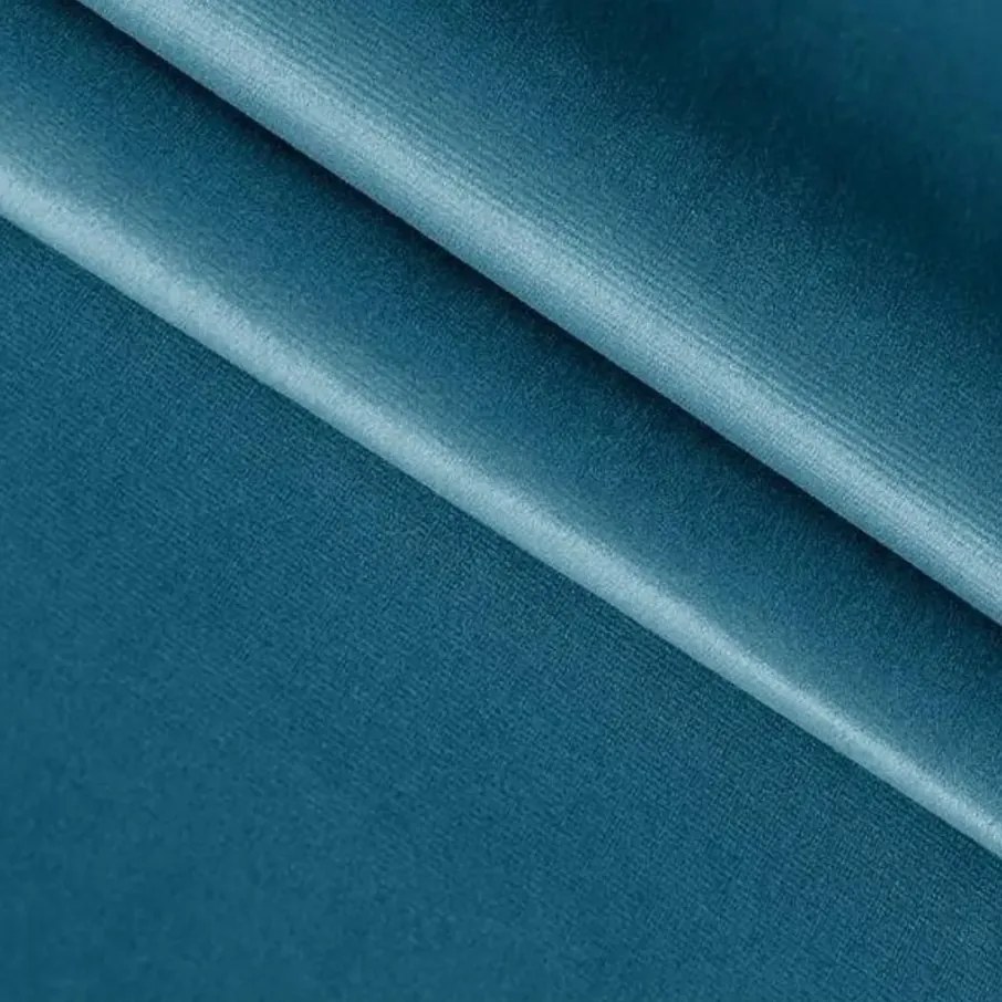Tapicerowane łóżko kontynentalne GLORIEN VELVET 140x200 cm niebieskie Materac: Materac sprężynowy Bonell