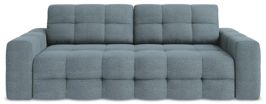 Niebieska rozkładana sofa z materiału bouclé 255 cm Milu – Makamii