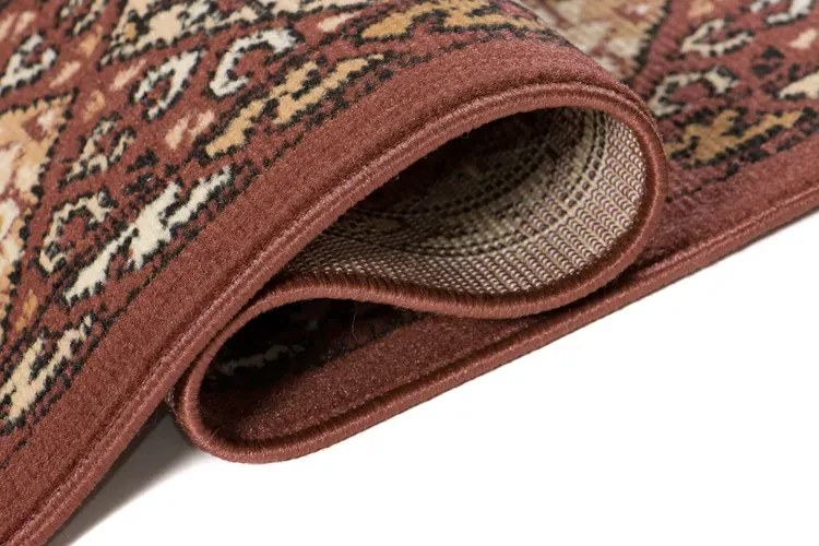 Brązowy prostokątny dywan w retro stylu B2-A69