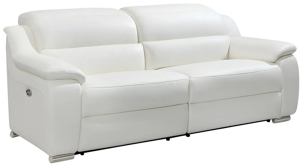 Kanapa 3-osobowa skórzana z elektrycznie regulowaną funkcją relax ARENA II - Kość słoniowa