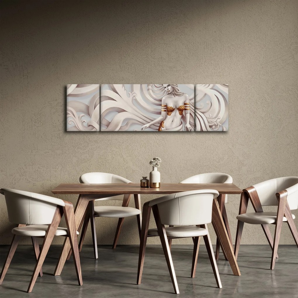 Obraz bogini z motywem kwiatowym (170x50 cm)