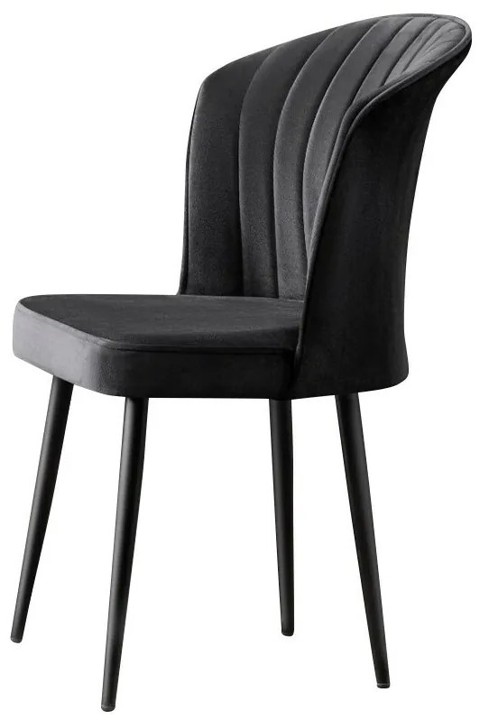 Zestaw krzeseł do jadalni Rubi Black and Black, 4 szt.