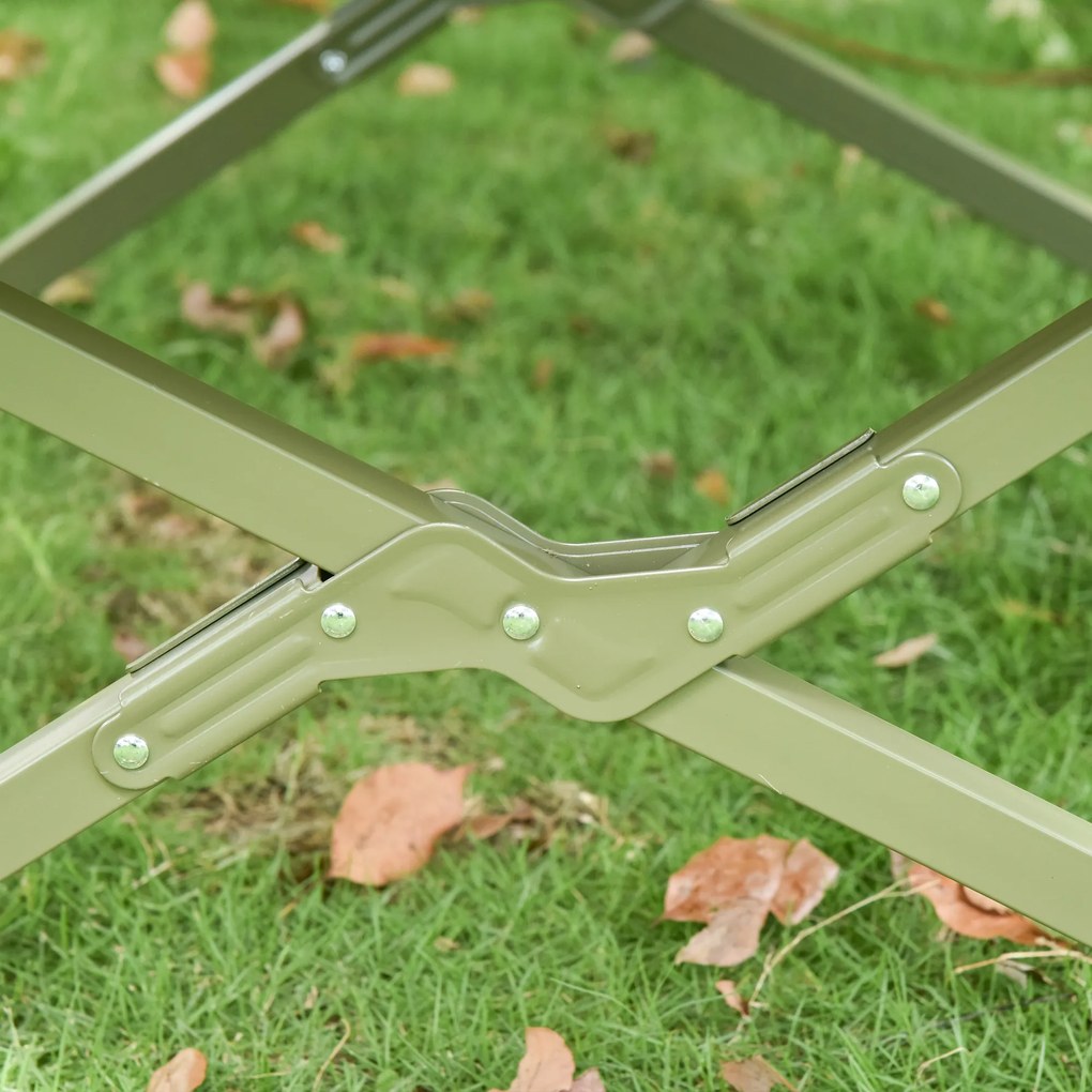 Outsunny Łóżko Kempingowe dla Rodziny Portatwne Łóżko Kempingowe z Pompką Namiot, Materac, 4 W 1, 193x86x160 cm Ciemnozielony | Aosom PL