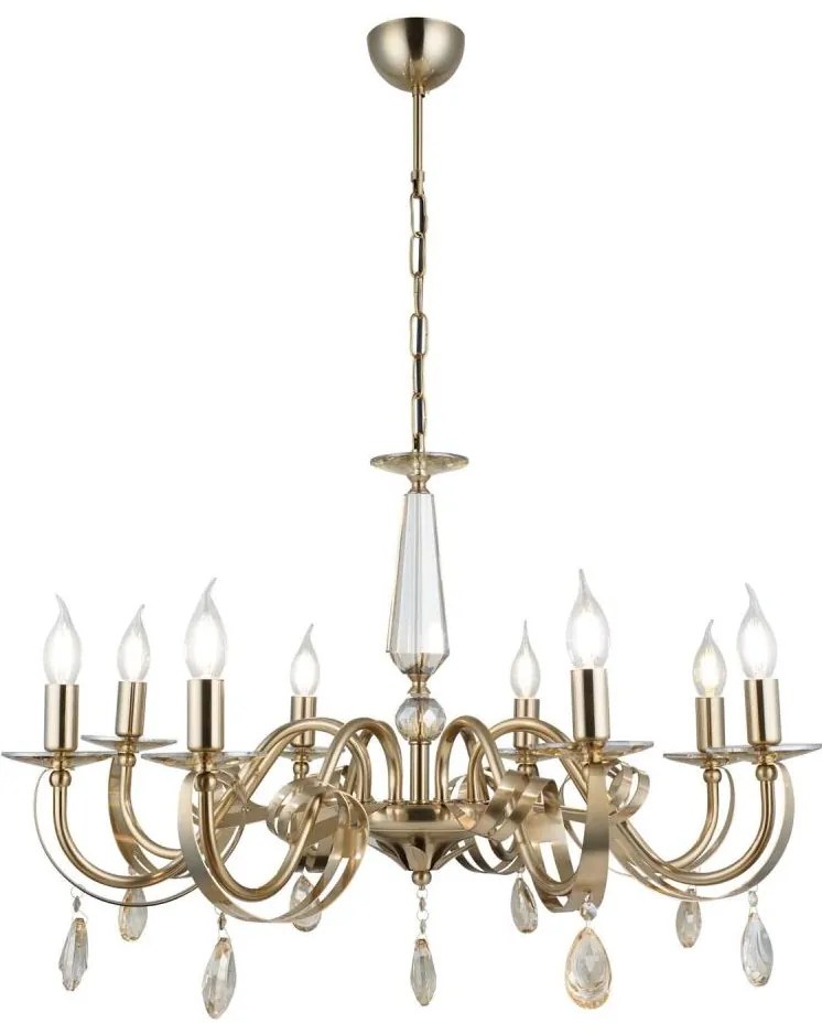 Żyrandol na łańcuchu CASTRO 8xE14/40W/230V złoty