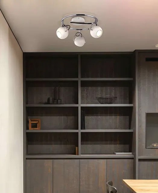 Biała lampa reflektorowa na okrągłym ramieniu - 3X S983 W8-F95